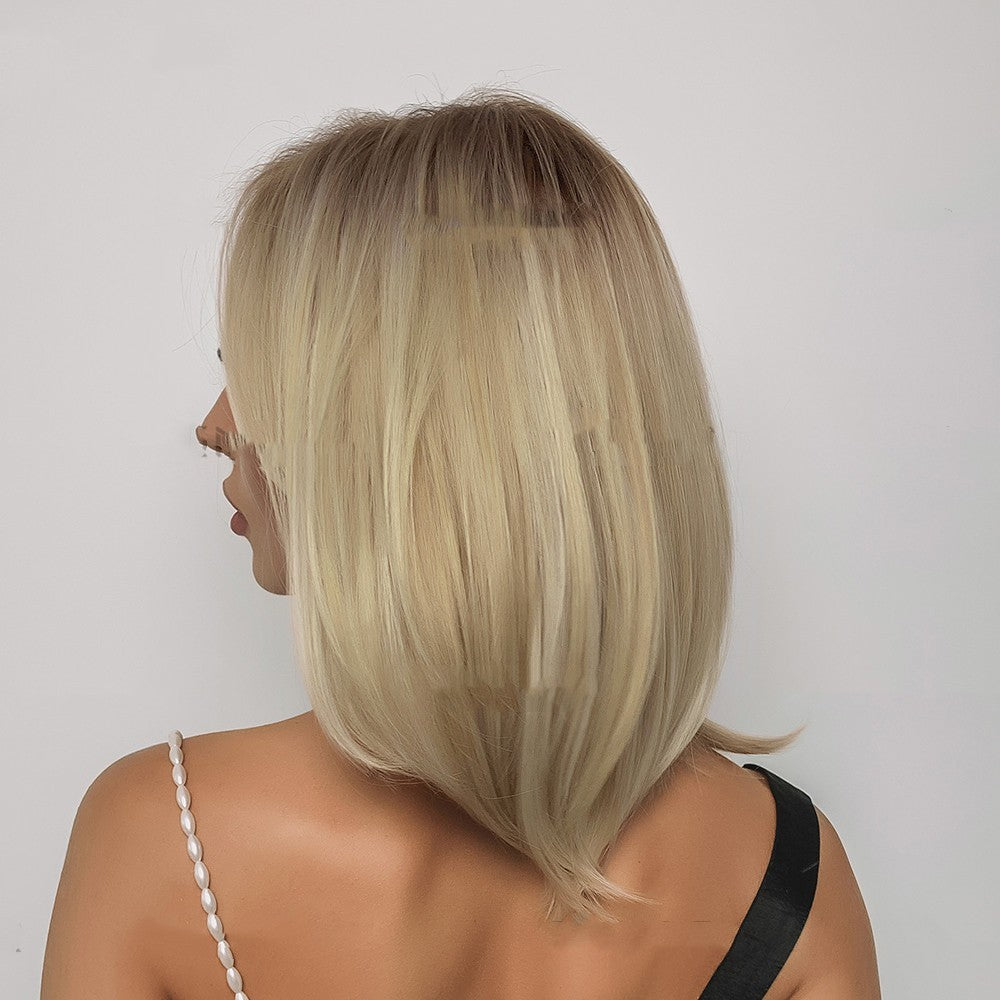 Full-head Wig Fashion Split Golden Hair Tail Wig For Women Full-head Wig Fashion Split Golden Hair Tail Wig For Women
